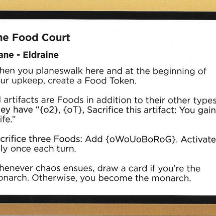 The Food Court (Black Lotus Unknown Planechase) [Oversize Cards]