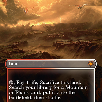 Arid Mesa (Borderless) (Dragonscale Foil) [Tarkir: Dragonstorm Special Guests]