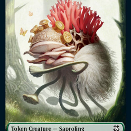 Knight // Saproling Double-Sided Token [Dungeons & Dragons: Adventures in the Forgotten Realms Commander Tokens]