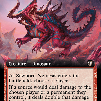 Sawhorn Nemesis (Extended Art) (Ripple Foil) [Modern Horizons 3 Commander]