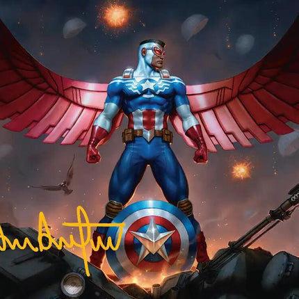 Captain America, Wings of Freedom Art Card (2/45) (Gold-Stamped Signature) [Marvel Super Heroes Art Series]