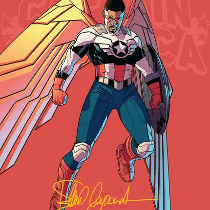 Captain America, Wings of Freedom Art Card (22/45) (Gold-Stamped Signature) [Marvel Super Heroes Art Series]