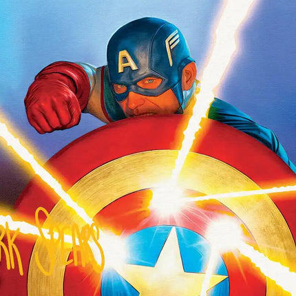 Captain's Defense Art Card (Gold-Stamped Signature) [Marvel Super Heroes Art Series]