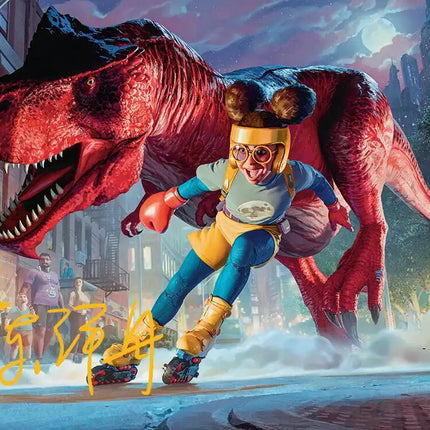Moon Girl and Devil Dinosaur Art Card (Gold-Stamped Signature) [Marvel Super Heroes Art Series]