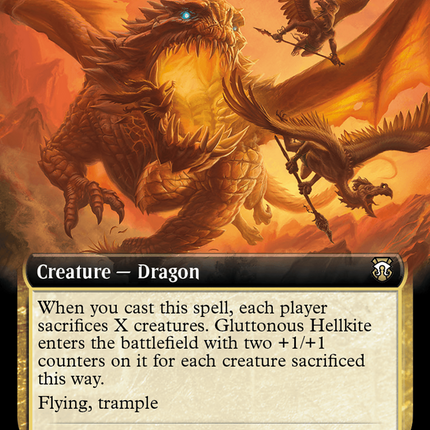 Gluttonous Hellkite (Extended Art) (Ripple Foil) [Modern Horizons 3 Commander]