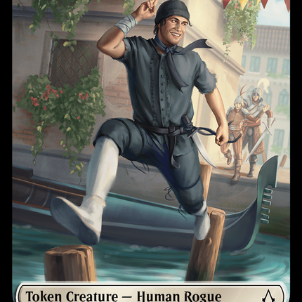 Assassin // Human Rogue Double-Sided Token [Assassin's Creed Tokens]
