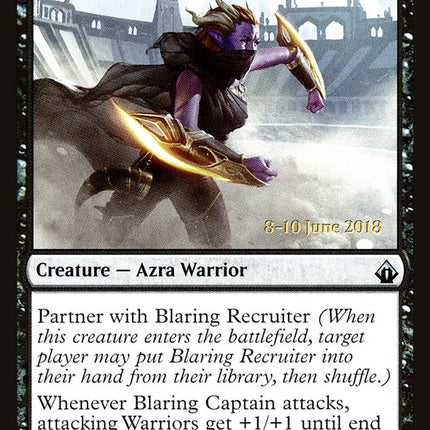 Blaring Captain (Prerelease) [Battlebond Prerelease Promos]