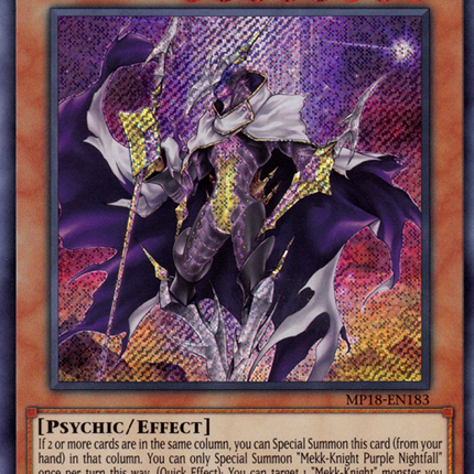 Mekk-Knight Purple Nightfall [MP18-EN183] Secret Rare