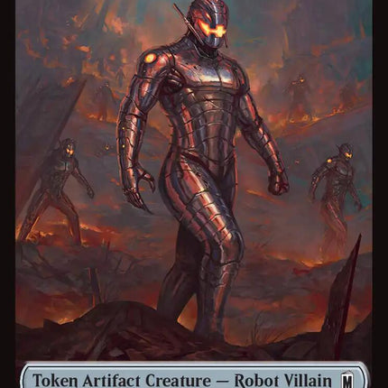 Villain // Robot Villain Double-Sided Token (025//026) (Surge Foil) [Marvel Super Heroes Tokens]
