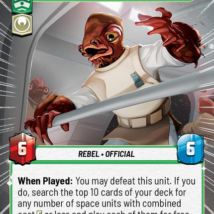 Admiral Ackbar - Assume Attack Coordinates (374) (Hyperspace) (374) [Ashes of the Empire]