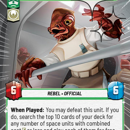 Admiral Ackbar - Assume Attack Coordinates (612) (Hyperspace Foil) (612) [Ashes of the Empire]