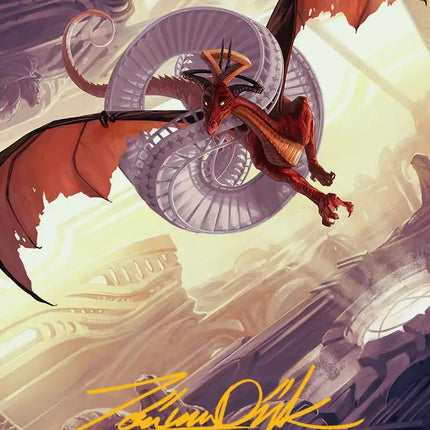 Draconic Visitor Art Card (Gold-Stamped Signature) [Reality Fracture Art Series]