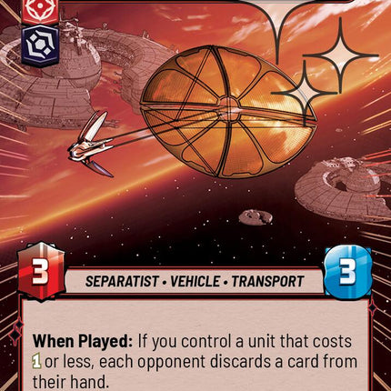 Dooku's Solar Sailer - Droid Army Portent (664) (Hyperspace Foil) (664) [Homeworlds]