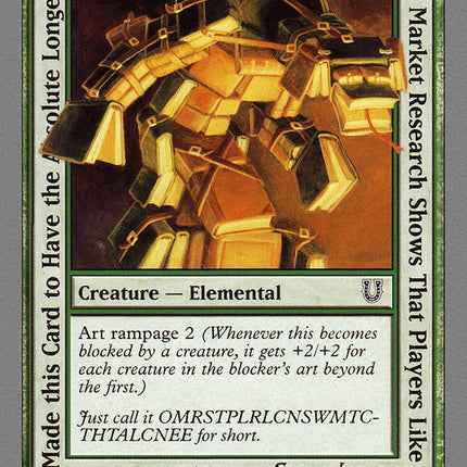 Our Market Research Shows That Players Like Really Long Card Names So We Made this Card to Have the Absolute Longest Card Name Ever Elemental [Unhinged]