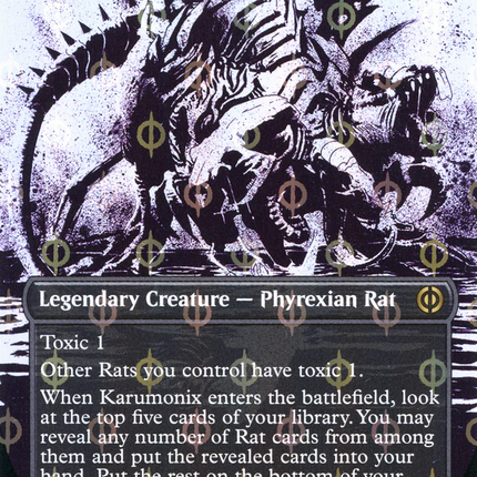 Karumonix, the Rat King (Borderless Ichor Step-and-Compleat Foil) [Phyrexia: All Will Be One]