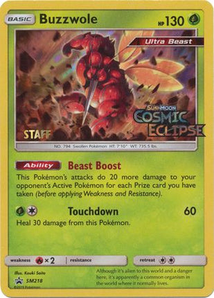 Buzzwole (SM218) (Staff Prerelease Promo) [Sun & Moon: Black Star Promos]
