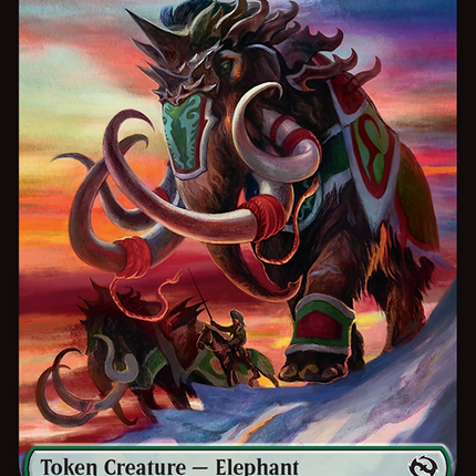 Elephant // Treasure Double-Sided Token [Tarkir: Dragonstorm Tokens]