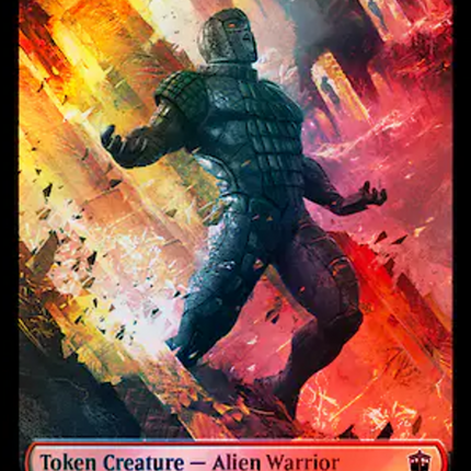 Alien // Alien Warrior Double-Sided Token (Surge Foil) [Doctor Who Tokens]