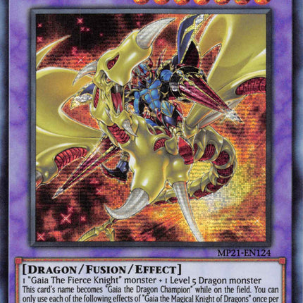 Gaia the Magical Knight of Dragons [MP21-EN124] Prismatic Secret Rare