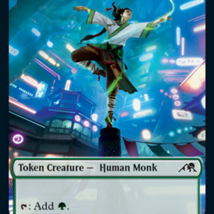 Spirit (002) // Human Monk Double-Sided Token [Kamigawa: Neon Dynasty Tokens]