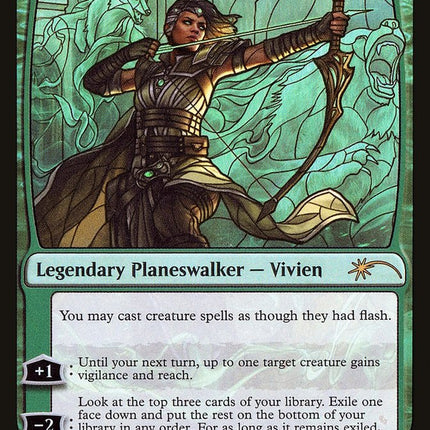 Vivien, Champion of the Wilds (Stained Glass) [Secret Lair Drop Promos]
