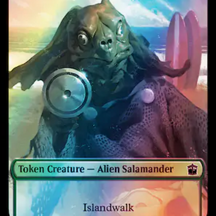 Fish // Alien Salamander Double-Sided Token (Surge Foil) [Doctor Who Tokens]