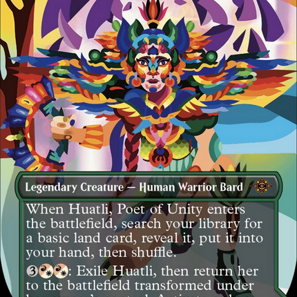Huatli, Poet of Unity // Roar of the Fifth People (Borderless) [The Lost Caverns of Ixalan]