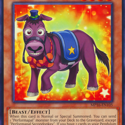 Performapal Secondonkey [MP16-EN105] Rare
