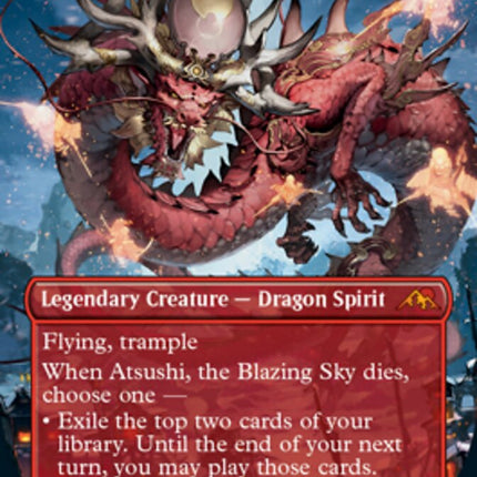 Atsushi, the Blazing Sky (Borderless Alternate Art) [Kamigawa: Neon Dynasty]