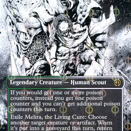 Melira, the Living Cure (Borderless Manga Step-and-Compleat Foil) [Phyrexia: All Will Be One]