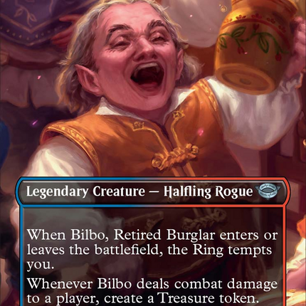Bilbo, Retired Burglar (Borderless Alternate Art) [The Lord of the Rings: Tales of Middle-Earth]