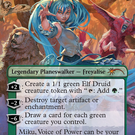 Miku, Voice of Power - Freyalise, Llanowar's Fury [Secret Lair Drop Series]