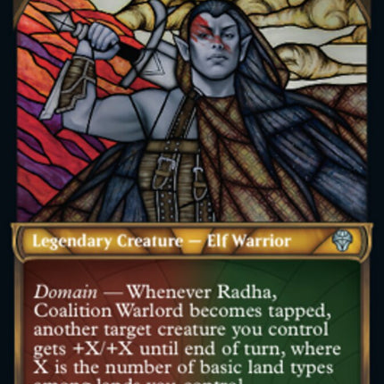 Radha, Coalition Warlord (Showcase Textured) [Dominaria United]