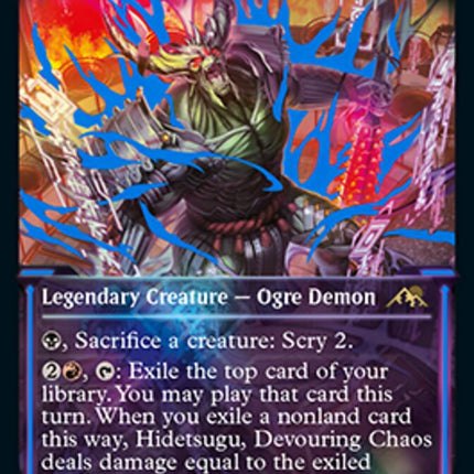 Hidetsugu, Devouring Chaos (Neon Ink Blue) [Kamigawa: Neon Dynasty]