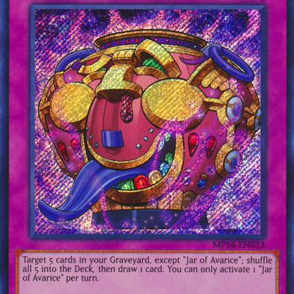 Jar of Avarice [MP16-EN033] Secret Rare