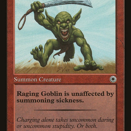 Raging Goblin (With Flavor Text) [Portal]