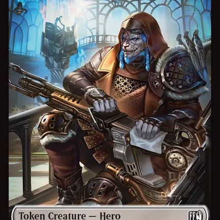 Bird // Hero (0028) Double-Sided Token (Surge Foil) [FINAL FANTASY Commander Tokens]