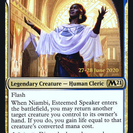 Niambi, Esteemed Speaker [Core Set 2021 Prerelease Promos]
