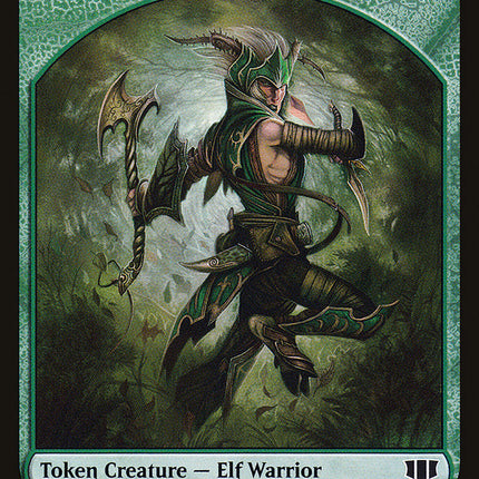 Elephant // Elf Warrior Double-Sided Token [Commander 2014 Tokens]