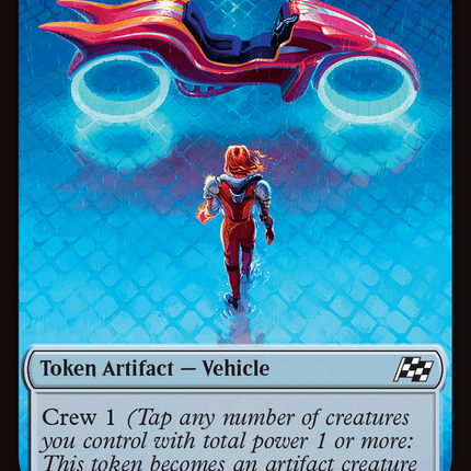 Emblem - Chandra, Spark Hunter // Vehicle Double-Sided Token [Aetherdrift Tokens]