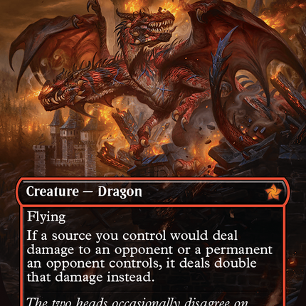 Twinflame Tyrant (Borderless) (Mana Foil) [Foundations]