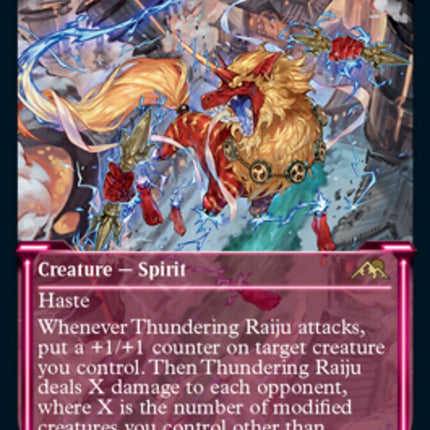 Thundering Raiju (Showcase Soft Glow) [Kamigawa: Neon Dynasty]
