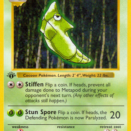 Metapod (54/102) (Shadowless) [Base Set 1st Edition]