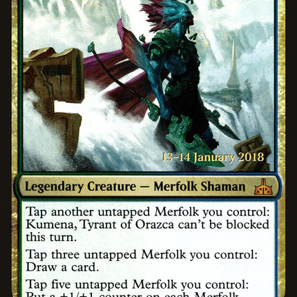 Kumena, Tyrant of Orazca [Rivals of Ixalan Prerelease Promos]