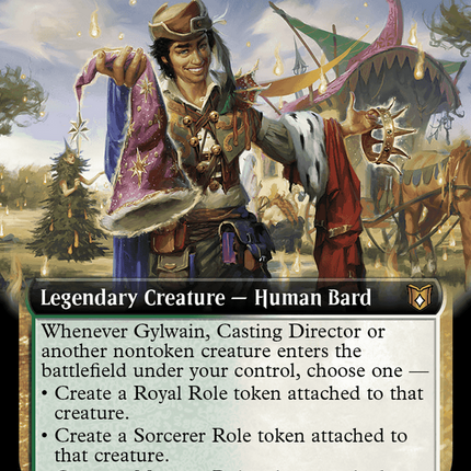 Gylwain, Casting Director (Extended Art) [Wilds of Eldraine Commander]