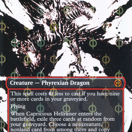 Capricious Hellraiser (Borderless Ichor Step-and-Compleat Foil) [Phyrexia: All Will Be One]