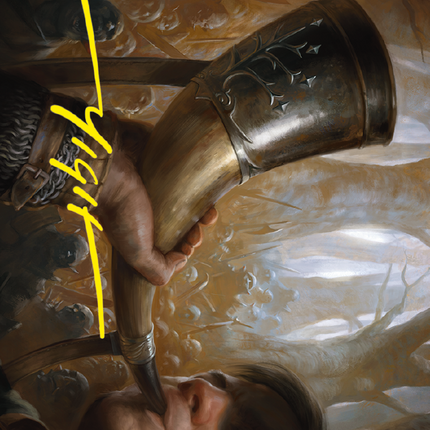 Horn of Gondor Art Card (Gold-Stamped Signature) [The Lord of the Rings: Tales of Middle-earth Art Series]