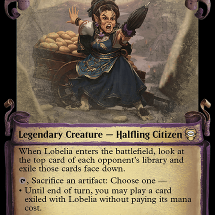 Lobelia, Defender of Bag End [The Lord of the Rings: Tales of Middle-Earth Commander Showcase Scrolls]