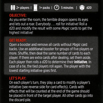 Roll for Initiative (Magic Minigame) [Dungeons & Dragons: Adventures in the Forgotten Realms Minigame]