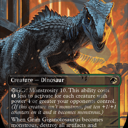 Grim Giganotosaurus (Emblem) (Borderless) [Jurassic World Collection Tokens]